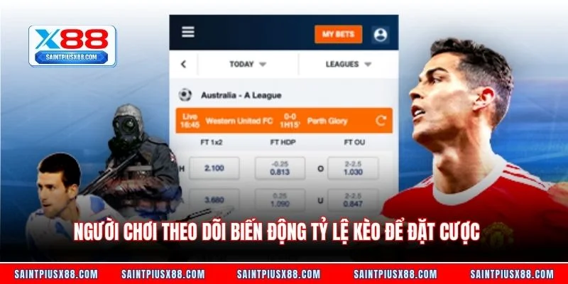 Người chơi theo dõi biến động tỷ lệ kèo để đặt cược